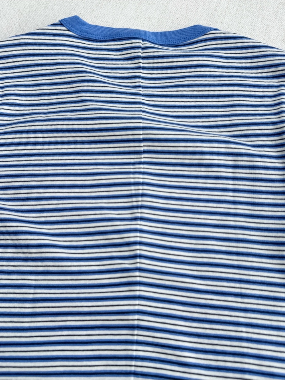 J Crew new women's perfect-fit crewneck T-shirt in stripe in blue white - Picture 9 of 9
